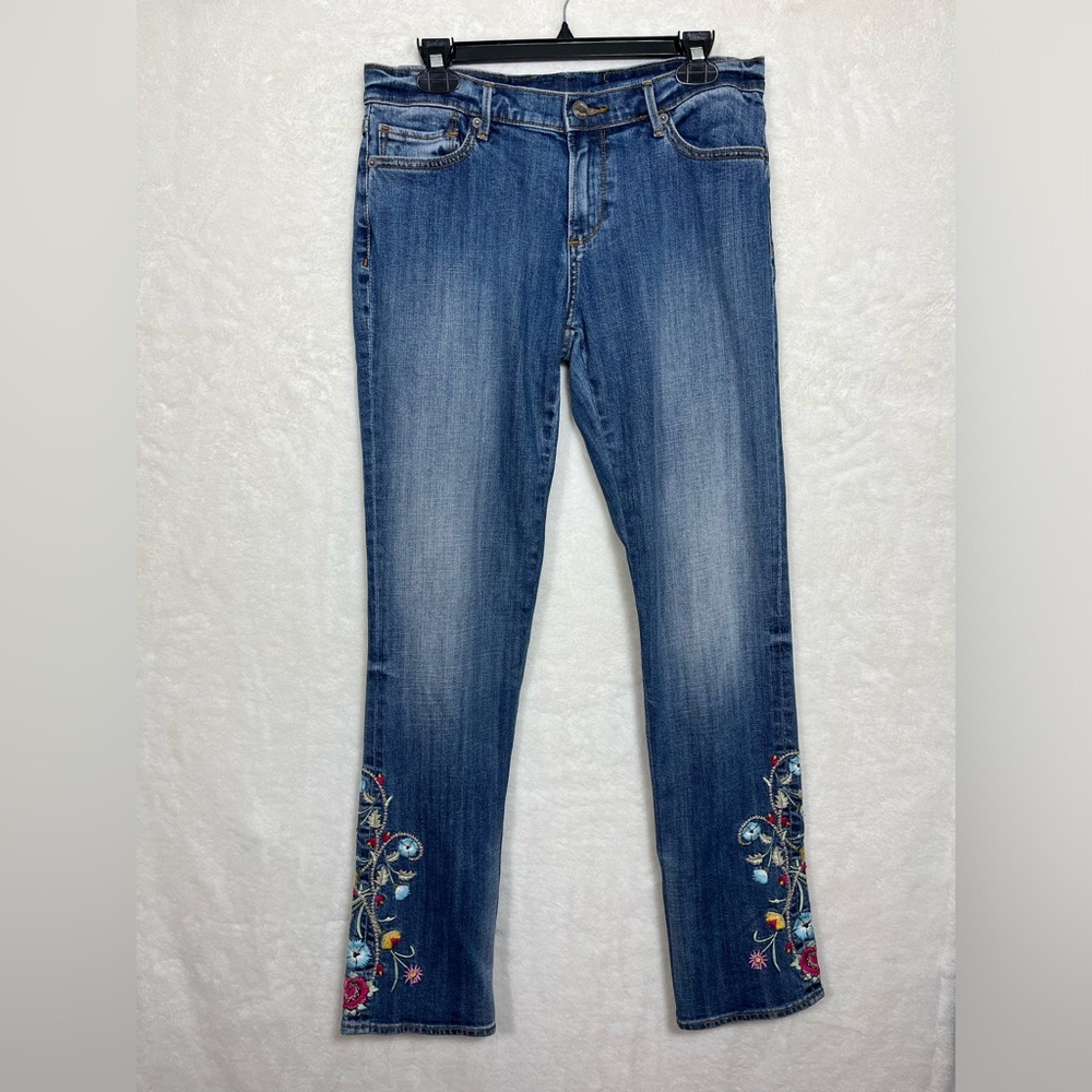 DRIFTWOOD Blue Embroidered Straight Leg Jeans